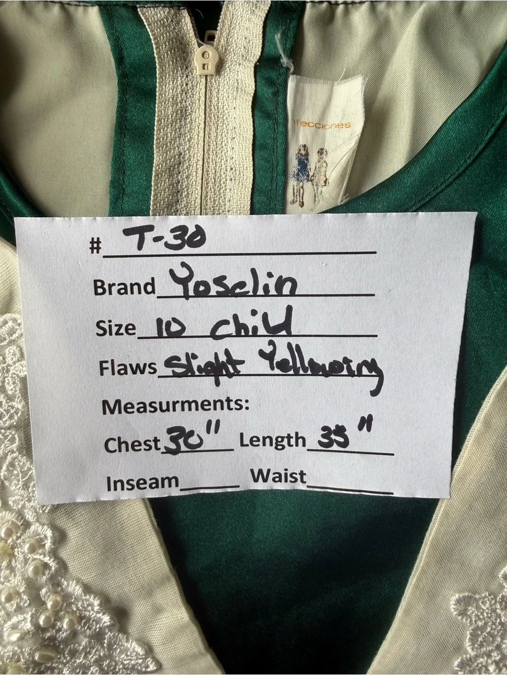 Girls American girl doll costume dress vintage Sz 10